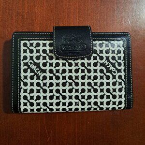 Coach Black and White Address Book Holder